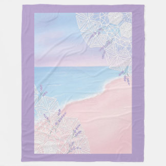 Modern Coastal Chic: Pink Sand & Lavender Dream Fleecedecke
