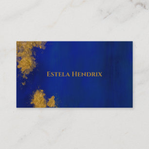 Modern Cobalt Blue Gold Spritzer Business Card Visitenkarte