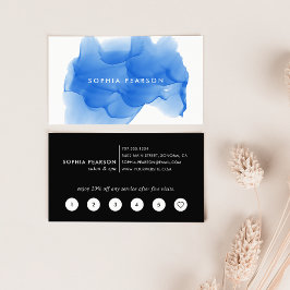 Modern Cobalt Blue Watercolor Blot | Loyalitätskar Treuekarte