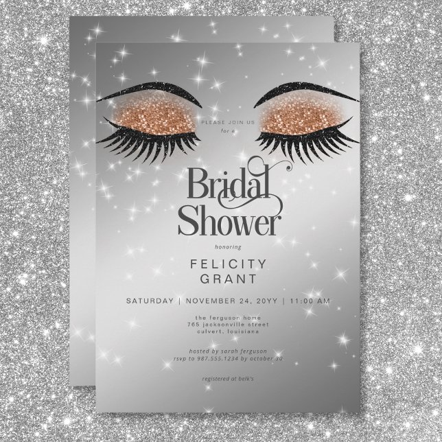Modern Cocoa Brown Glam Eyes Brautparty Einladung (Modern Cocoa Brown Glam Eyes Bridal Shower Invitation)