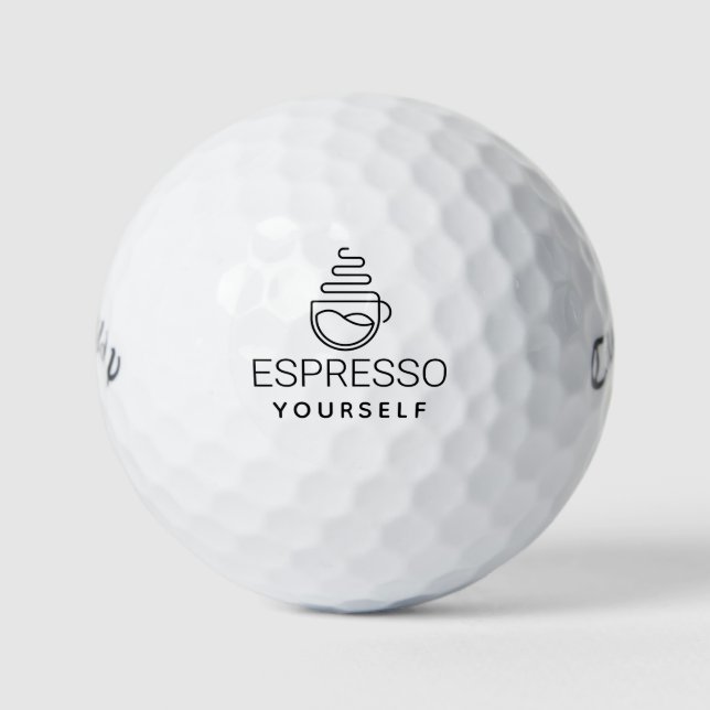 Modern Coffee Espresso Sie selbst zeichnend Kunst Golfball (Vorderseite)