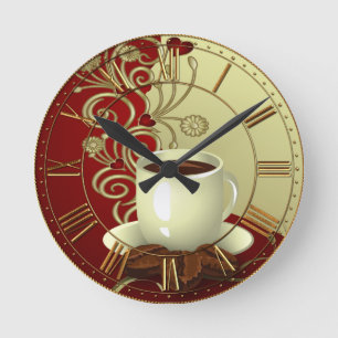 Modern Coffee Lover Runde Wanduhr