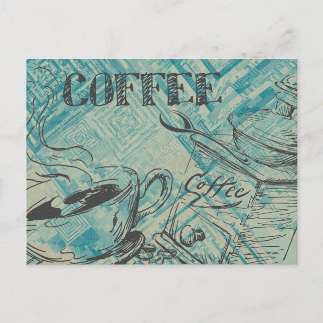 Modern Coffee Lovers Café New Orleans Club Postkarte (Vorderseite)