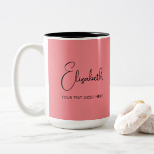 Modern Coffee Mugs Typografie Textname Zweifarbige Tasse