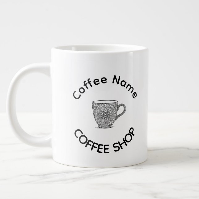 Modern Coffee Shop Café Tee Bar Custom Barista Jumbo-Tasse (Links)