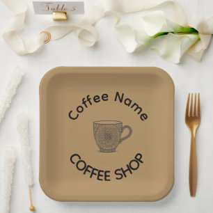 Modern Coffee Shop Café Tee Bar Custom Barista Pappteller