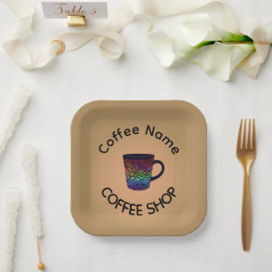 Modern Coffee Shop Café Tee Bar Custom Barista Pappteller