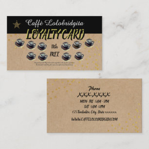 Modern Coffee Shop Loyalty Business Loyalty Card Visitenkarte
