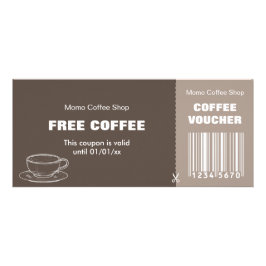 Modern Coffee Shop Voucher Card mit Barcode Werbekarte