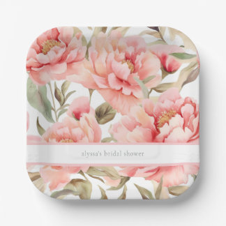 Modern Cogingcore Blush Peony Pappteller