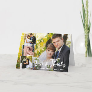 Modern Collage 4 Foto Wedding Vielen Dank Karte