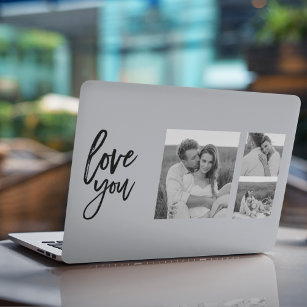 Modern Collage Couple Foto & Liebe Ihr Schönheitsg HP Laptop-Aufkleber