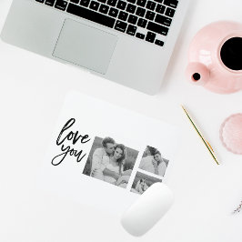 Modern Collage Couple Foto & Liebe Ihr Schönheitsg Mousepad