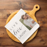 Modern Collage Couple Foto & Live Liebe Laugh Gesc Geschirrtuch<br><div class="desc">Modern Collage Couple Foto & Live Liebe Laugh Geschenk</div>