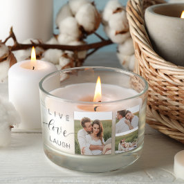 Modern Collage Couple Foto & Live Liebe Laugh Gesc Rechteckiger Aufkleber