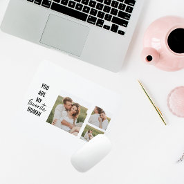 Modern Collage Couple Foto & Romantic Liebe Quote Mousepad