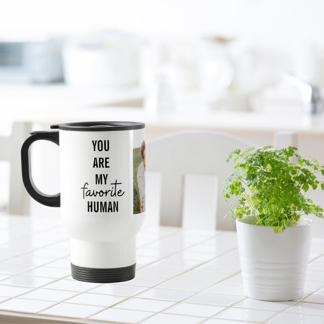 Modern Collage Couple Foto & Romantic Liebe Quote Reisebecher (Von Creator hochgeladen)