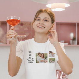 Modern Collage Couple Foto & Romantic Liebe Quote T-Shirt