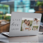 Modern Collage Couple Photo & Live Love Laugh Gift HP Laptop-Aufkleber<br><div class="desc">Modern Collage Couple Photo & Live Love Laugh Gift</div>