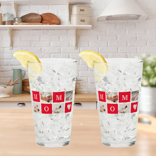 Modern Collage Foto & Best Mom Ever Gift Glas