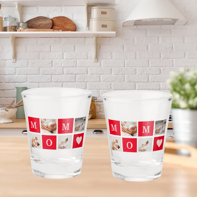 Modern Collage Foto & Best Mom Ever Gift Schnapsglas (Von Creator hochgeladen)