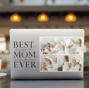 Modern Collage Foto Beste Mama Happy Mütter Tag HP Laptop-Aufkleber