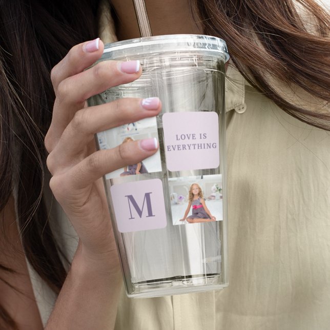Modern Collage Foto Happy Mothers Day Lila Geschen Acryltrinkbecher (Von Creator hochgeladen)