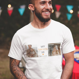 Modern Collage Foto & Happy Thanksgiving Dad T-Shirt