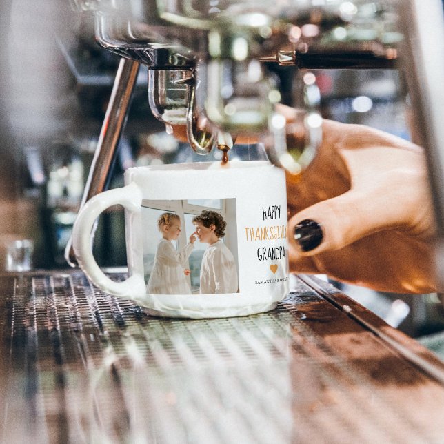 Modern Collage Foto Happy Thanksgiving Großvater Espressotasse (Von Creator hochgeladen)