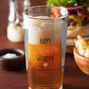 Modern Collage Foto Happy Thanksgiving Großvater Glas