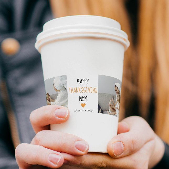 Modern Collage Foto Happy Thanksgiving-Mama Pappbecher (Von Creator hochgeladen)