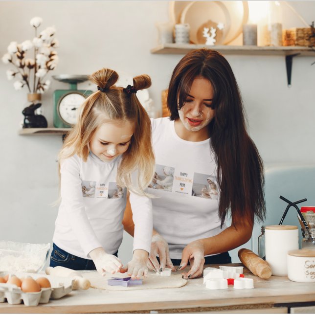 Modern Collage Foto Happy Thanksgiving-Mama T-Shirt (Von Creator hochgeladen)