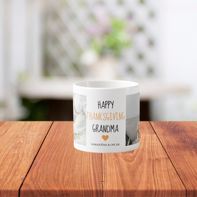 Modern Collage Foto Happy Thanksgiving Oma Espressotasse (Von Creator hochgeladen)
