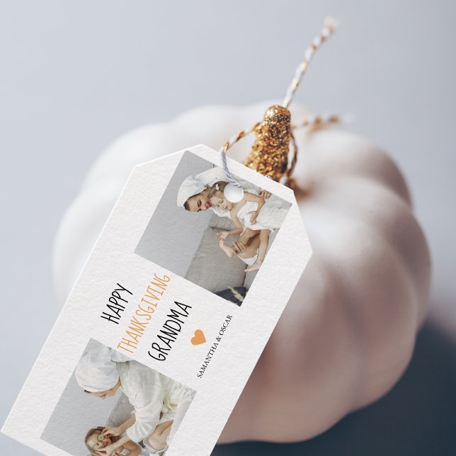 Modern Collage Foto Happy Thanksgiving Oma Geschenkanhänger (Von Creator hochgeladen)