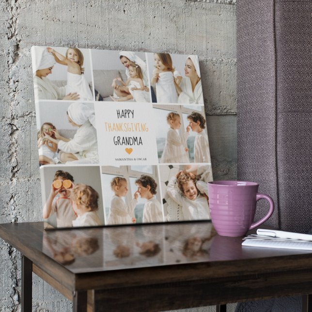 Modern Collage Foto Happy Thanksgiving Oma Leinwanddruck (Von Creator hochgeladen)