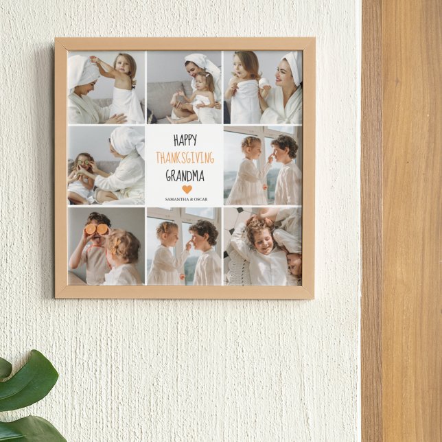 Modern Collage Foto Happy Thanksgiving Oma Poster (Von Creator hochgeladen)