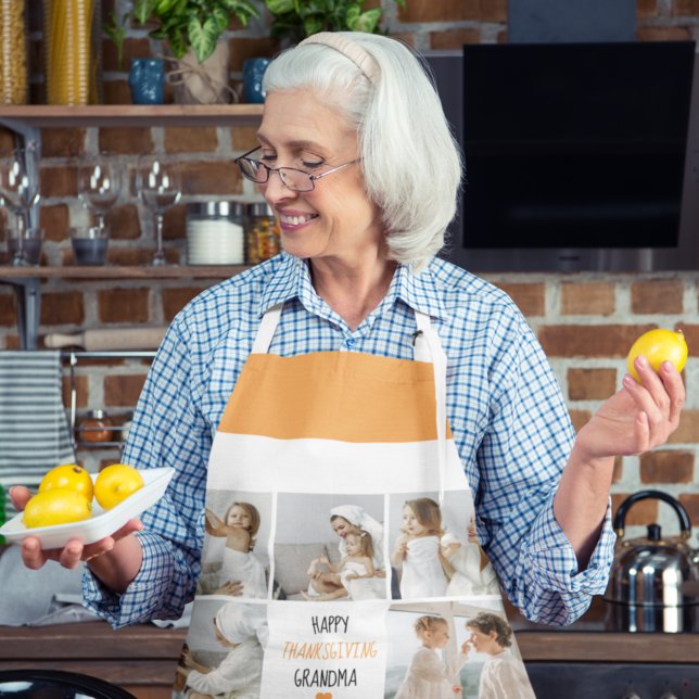 Modern Collage Foto Happy Thanksgiving Oma Schürze (Von Creator hochgeladen)