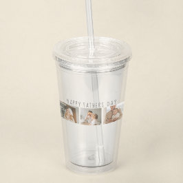 Modern Collage Foto & Happy Vathers Day Bestes Ges Acryltrinkbecher
