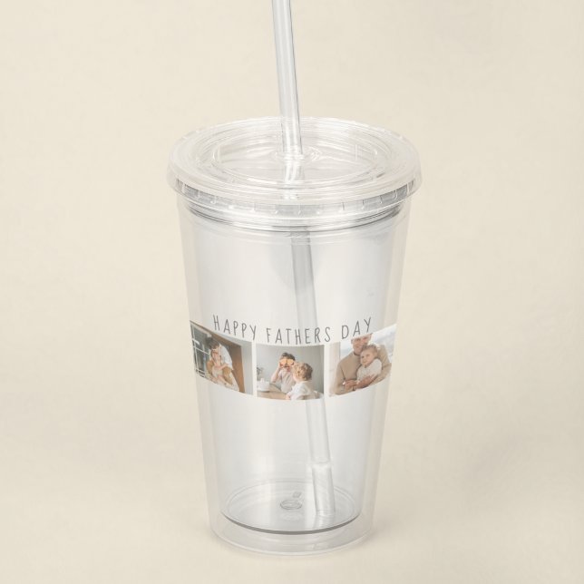 Modern Collage Foto & Happy Vathers Day Bestes Ges Acryltrinkbecher (Von Creator hochgeladen)