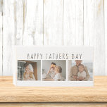 Modern Collage Foto & Happy Vathers Day Bestes Ges Holzkisten Schild<br><div class="desc">Ein modernes Collage Foto kann ein perfektes Geschenk für den Vatertag machen. Diese einzigartige und kreative Geschenkidee beinhaltet, verschiedene Fotos von Ihnen und Ihrem Vater zu kombinieren und visuell ansprechend zu gestalten. Es ist eine ausgezeichnete Art, das Leben deines Vaters zu feiern und die besondere Bindung, die du mit ihm...</div>