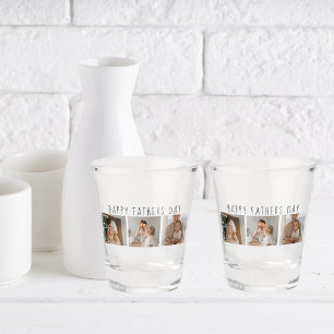 Modern Collage Foto & Happy Vathers Day Bestes Ges Schnapsglas