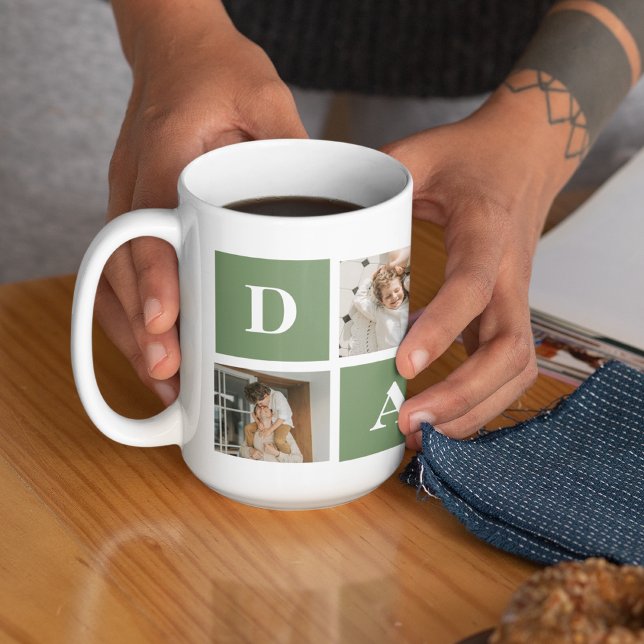 Modern Collage Foto & Happy Vathers Day Gift Kaffeetasse (Von Creator hochgeladen)