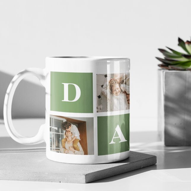 Modern Collage Foto & Happy Vathers Day Gift Kaffeetasse (Von Creator hochgeladen)