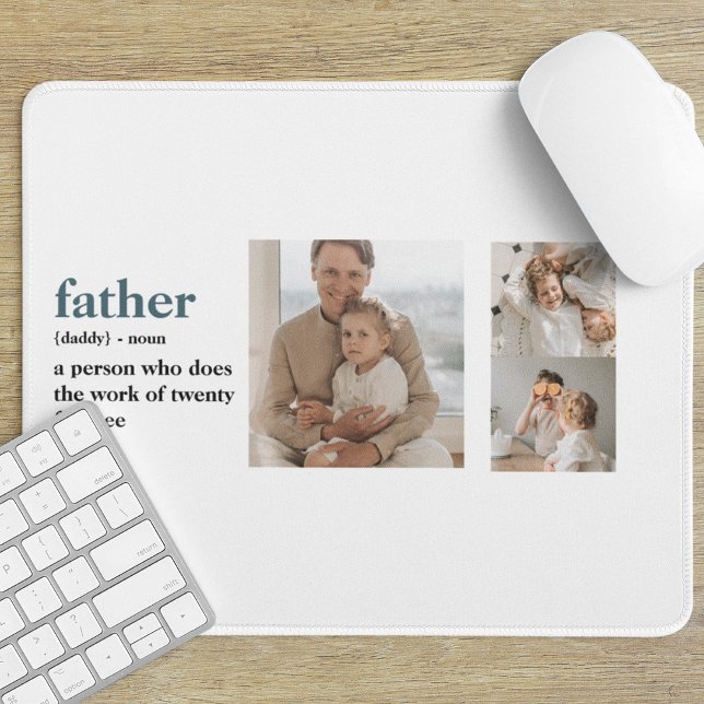 Modern Collage Foto Happy Vathers Day Gift Mousepad (Von Creator hochgeladen)
