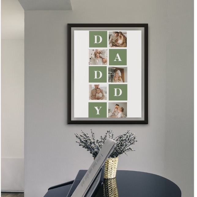 Modern Collage Foto & Happy Vathers Day Gift Poster (Von Creator hochgeladen)