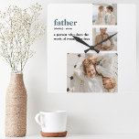 Modern Collage Foto Happy Vathers Day Gift Quadratische Wanduhr<br><div class="desc">Modernes Collage Foto Happt Väter Day Geschenk</div>