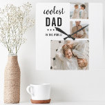 Modern Collage Foto Happy Vathers Day Gift Quadratische Wanduhr<br><div class="desc">Das "Modern Collage Foto Colorful Best Vater Ever Gift" ist ein personalisiertes und einzigartiges Geschenk für jeden Papa, der es verdient, gefeiert zu werden. Das Geschenk ist ein Collage Foto, das aus mehreren Einzelbildern besteht, die sorgfältig arrangiert wurden, um ein atemberaubendes und auffälliges Design zu schaffen. Das Geschenk ist ein...</div>