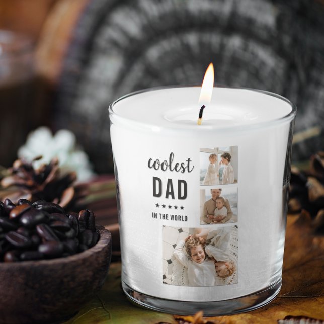 Modern Collage Foto Happy Vathers Day Gift Quadratischer Aufkleber (Von Creator hochgeladen)