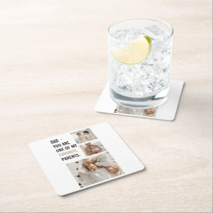 Modern Collage Foto & Happy Vathers Day Gift Rechteckiger Pappuntersetzer