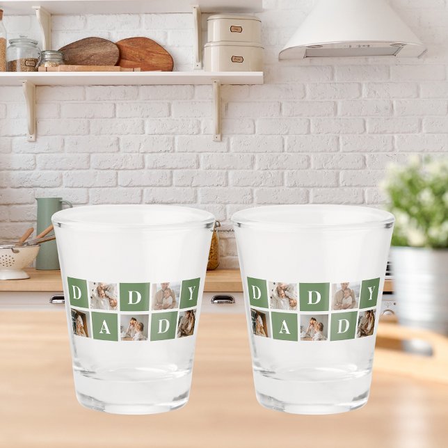 Modern Collage Foto & Happy Vathers Day Gift Schnapsglas (Von Creator hochgeladen)